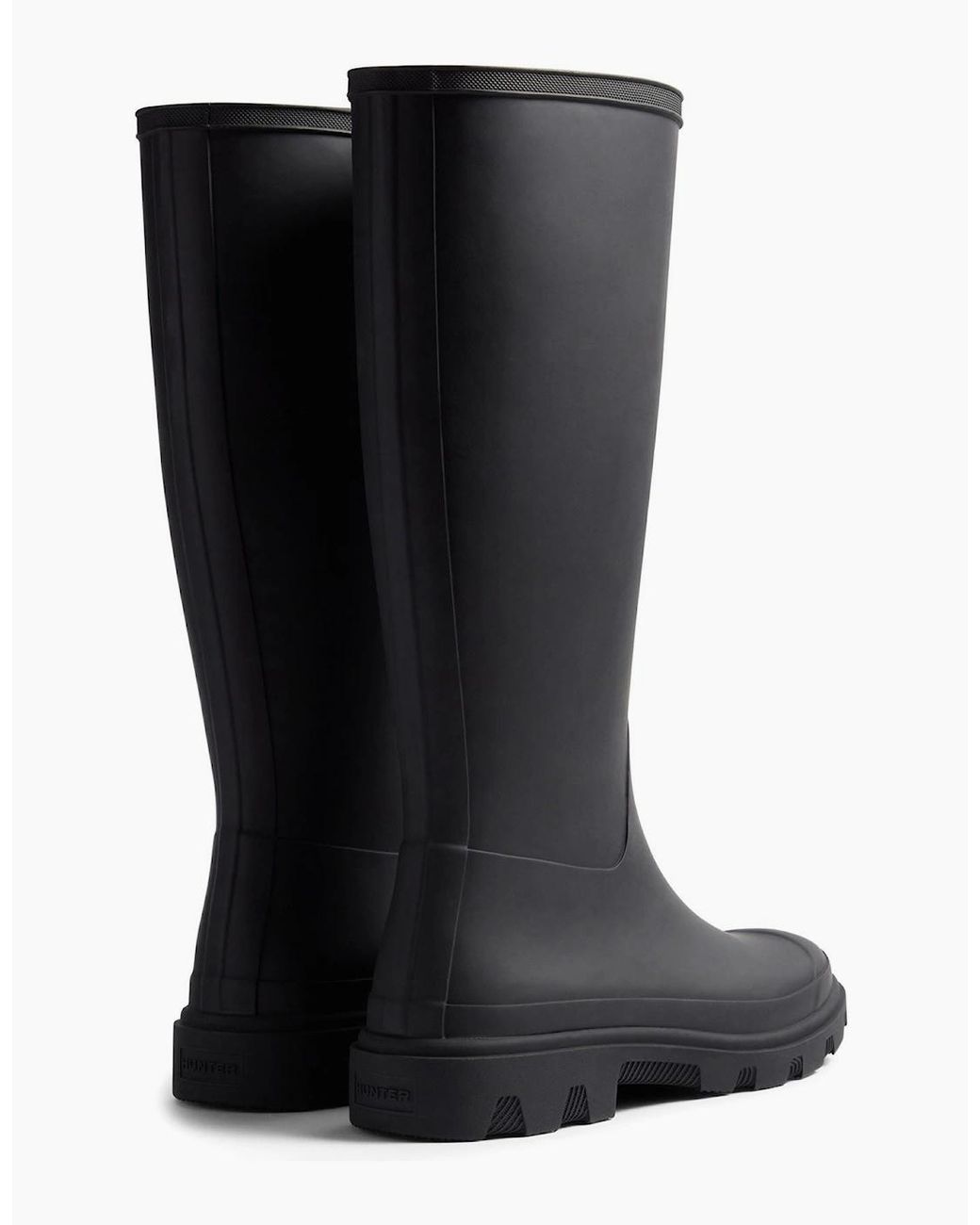 Hunter Black Downpour Tall Rubber Wellington Boots for men