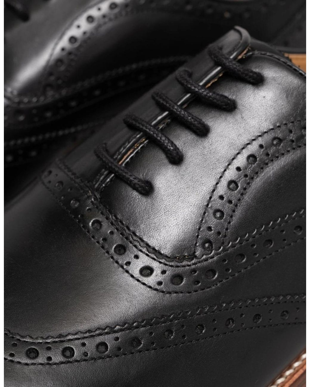 Oliver Sweeney Black Aldeburgh Leather Brogue for men