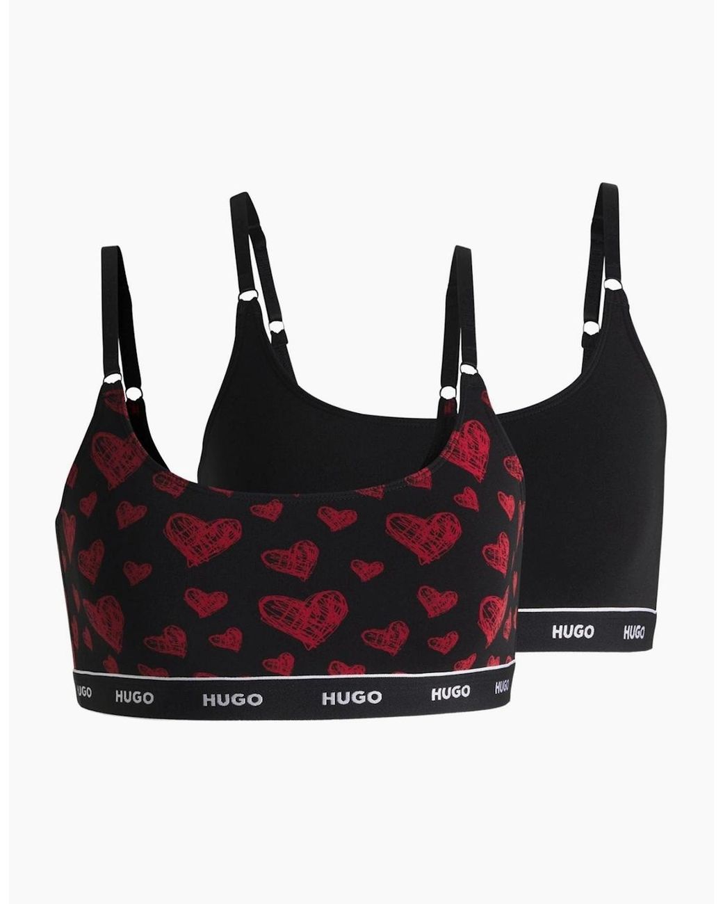 Boss Black 2-Pack Classic Logo Bralettes Hearts Gift Set