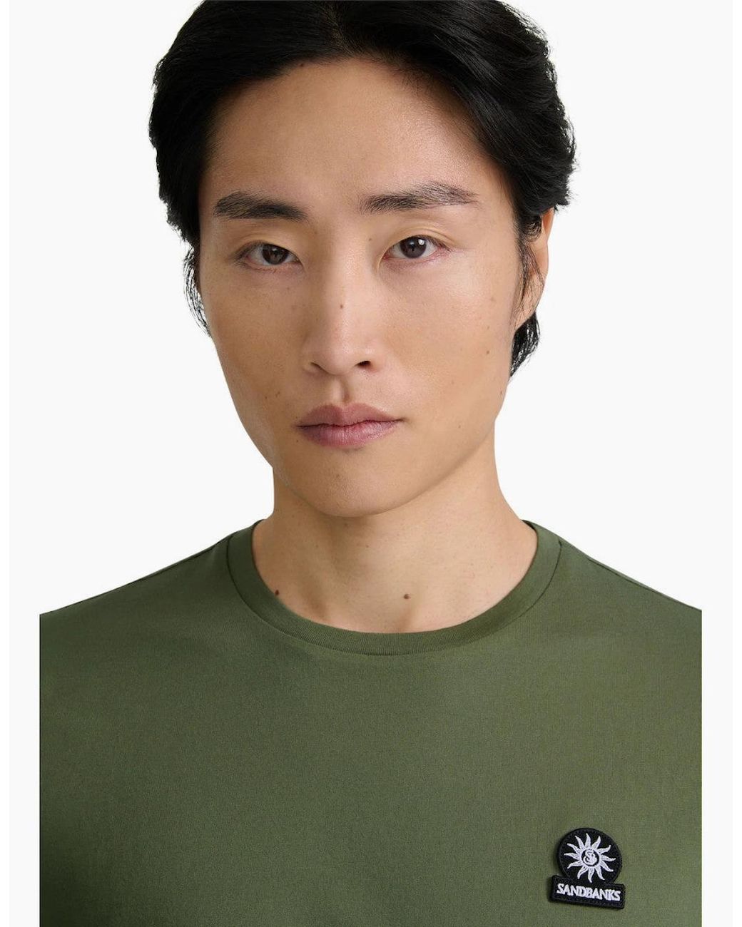 Sandbanks Green Mercerised Badge T-Shirt A1-26 for men
