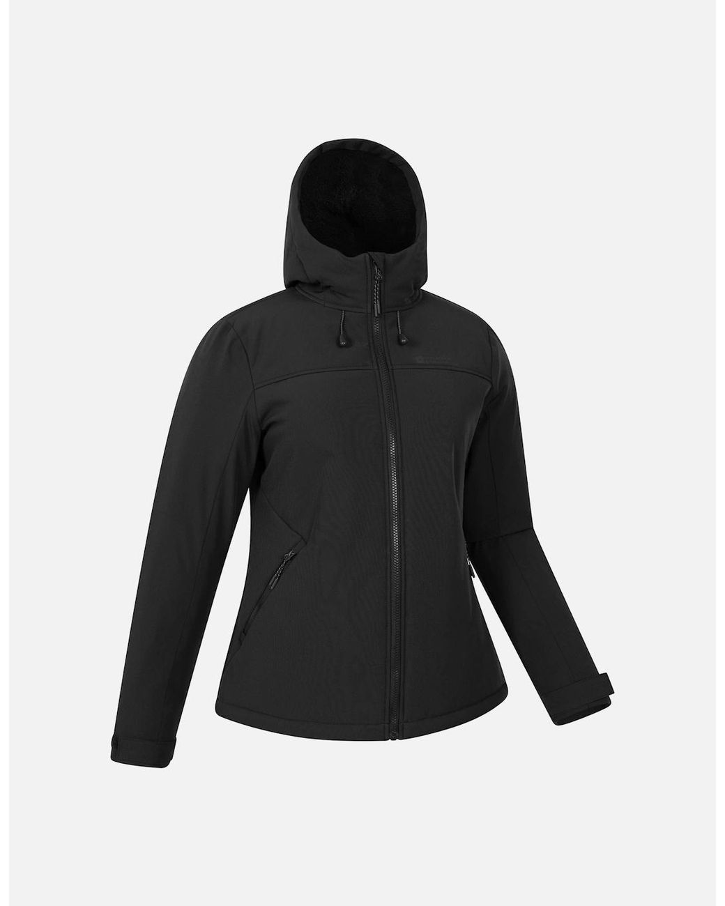 Mountain Warehouse Black Ladies Fern Softshell Faux Fur Lined Jacket