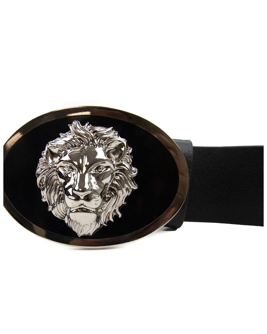 Versus  Black Versace Versus Oval Lion Buckle Belt for men
