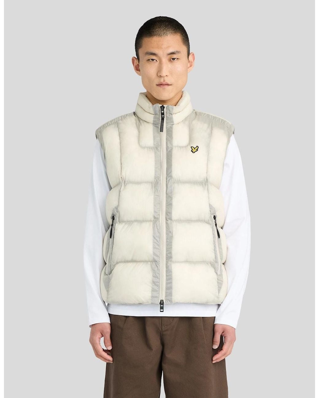 Lyle & Scott Natural Translucent Puffer Gilet for men