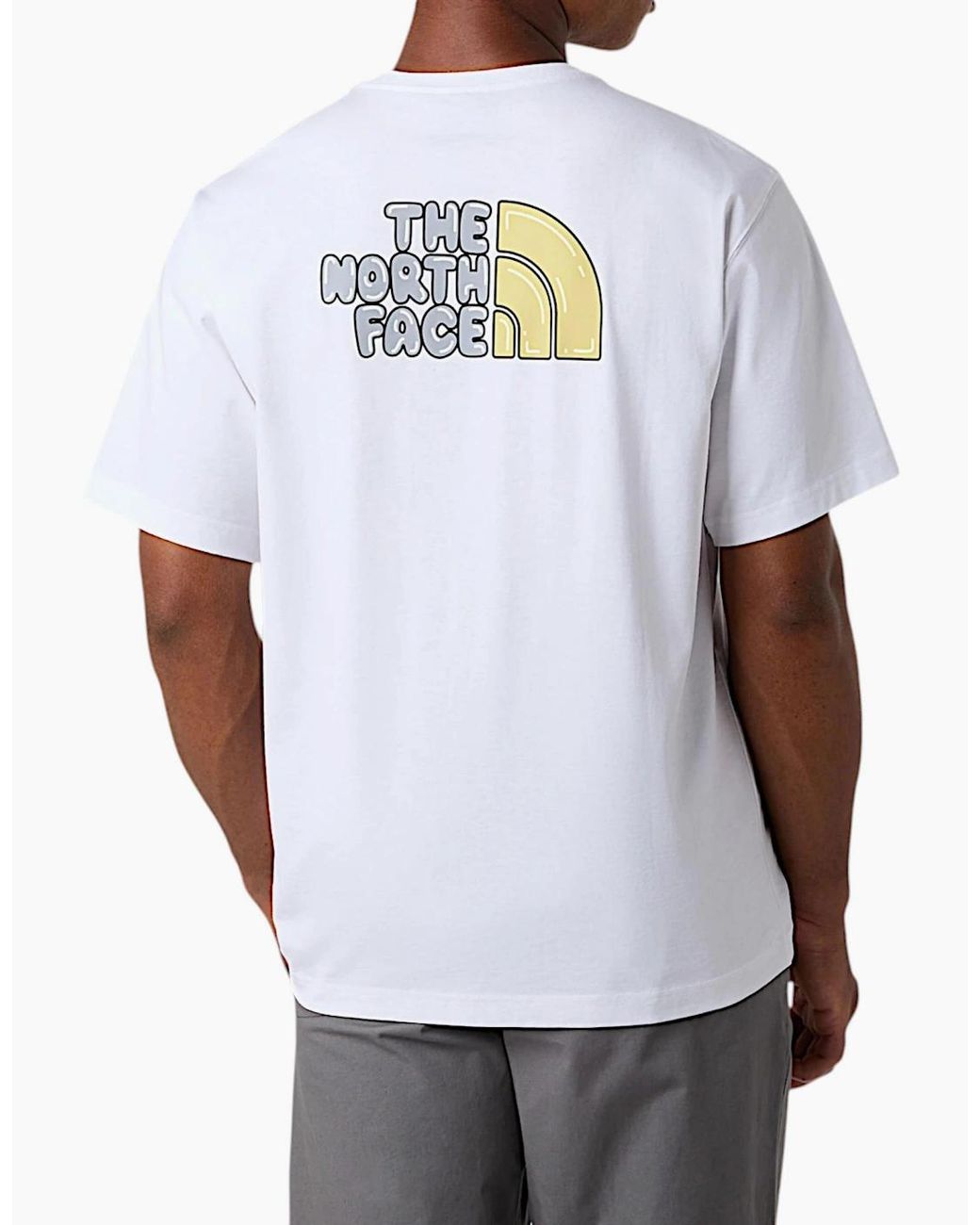 The North Face White T Shirt Bubble Logo Relaxed Fit Crew Neck Summer Tee for men