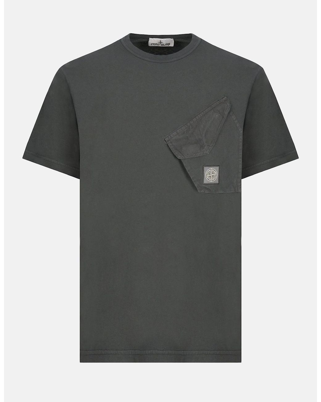 Stone Island Gray Slant Pocket 2100008 T-Shirt for men