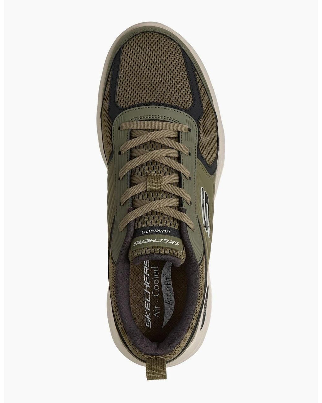 Skechers Green Arch Fit Summits Leege Leather Leather/Pu/Mesh Trainers for men