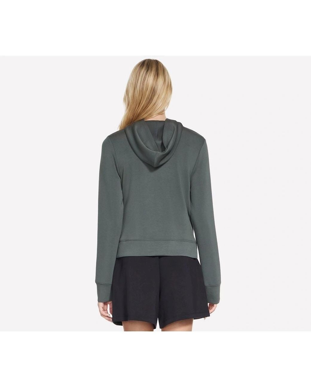 Skechers Gray Cozy Luxe Hoodie Hooded Sweatshirt