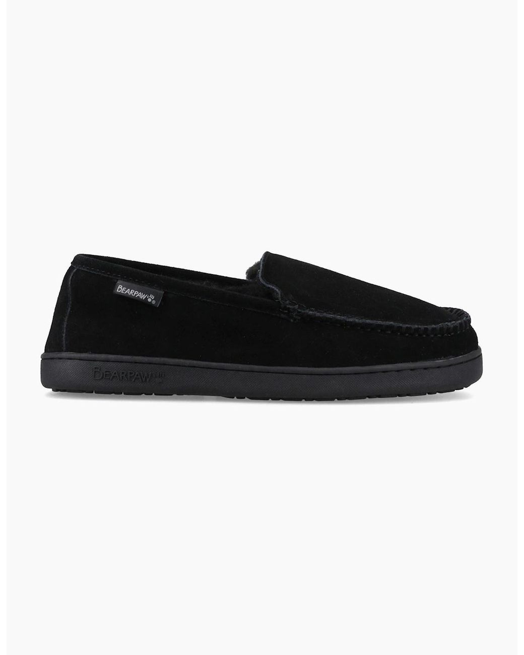BEARPAW Black Brian Suede Slippers for men