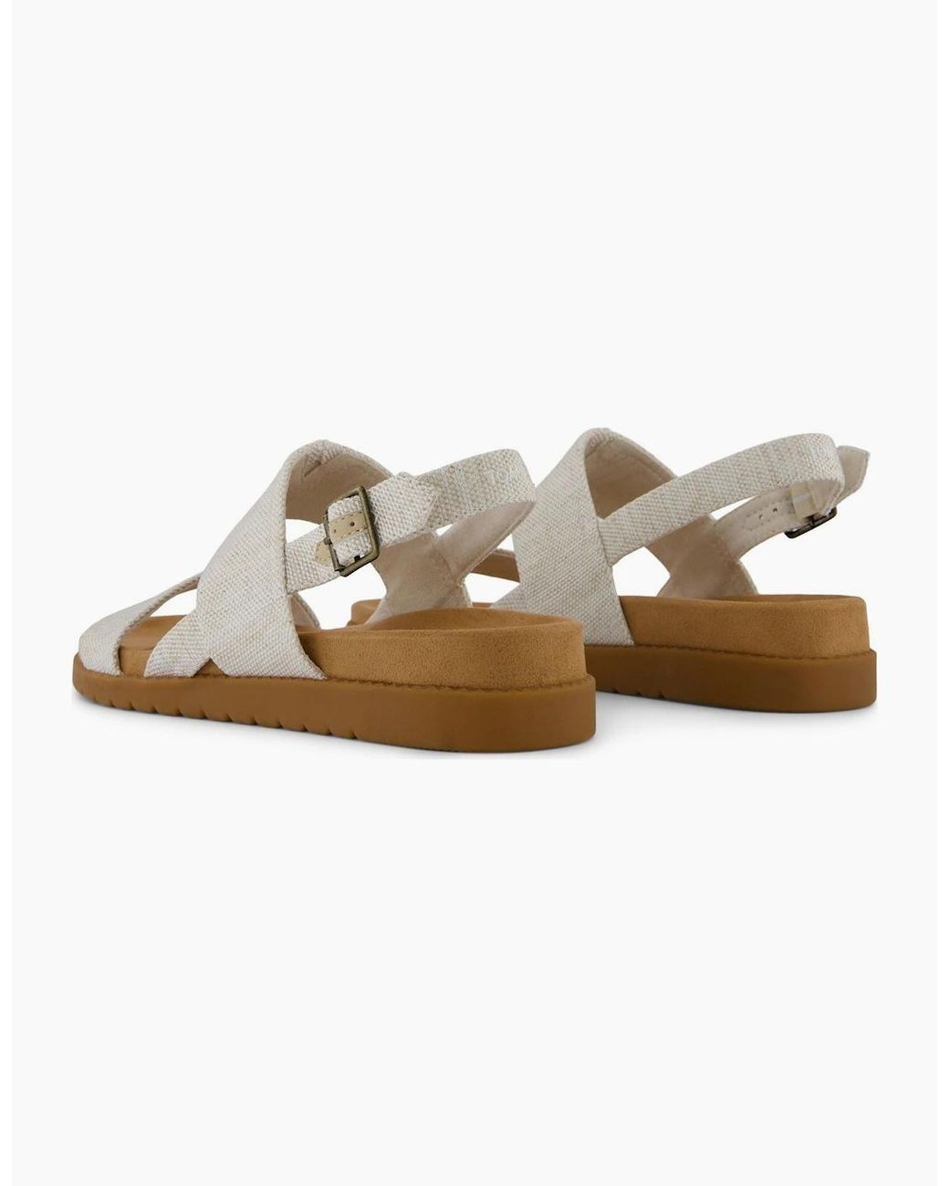 TOMS White Marin Textile Natural Standard Sandals
