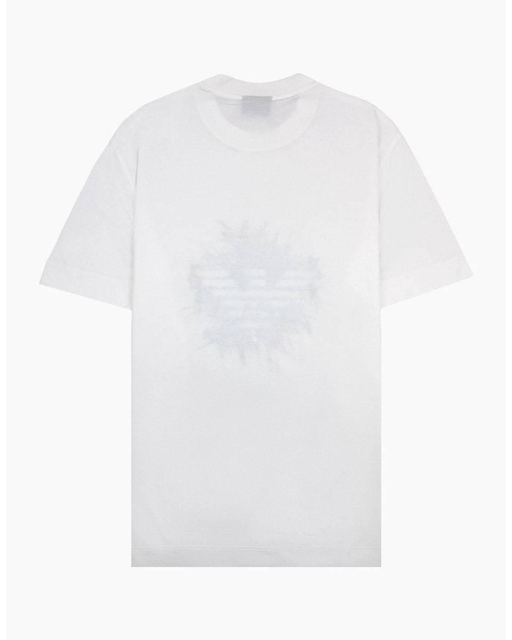 Emporio Armani White Graphic Embroidered Logo T Shirt Off for men