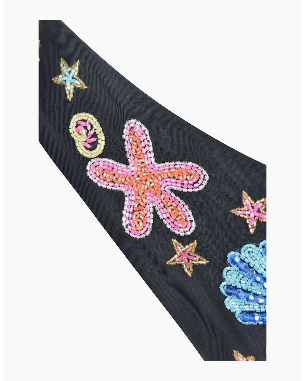 Oceanus Blue Marissa Hand Embroidered Luxe Bikini Bottom