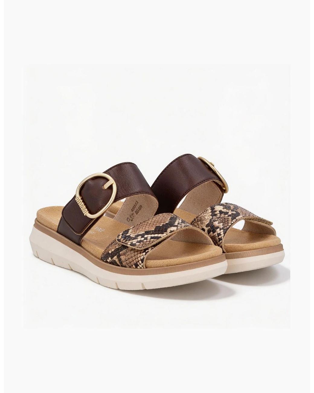Remonte Brown D2K57 Cross Strap Sandals