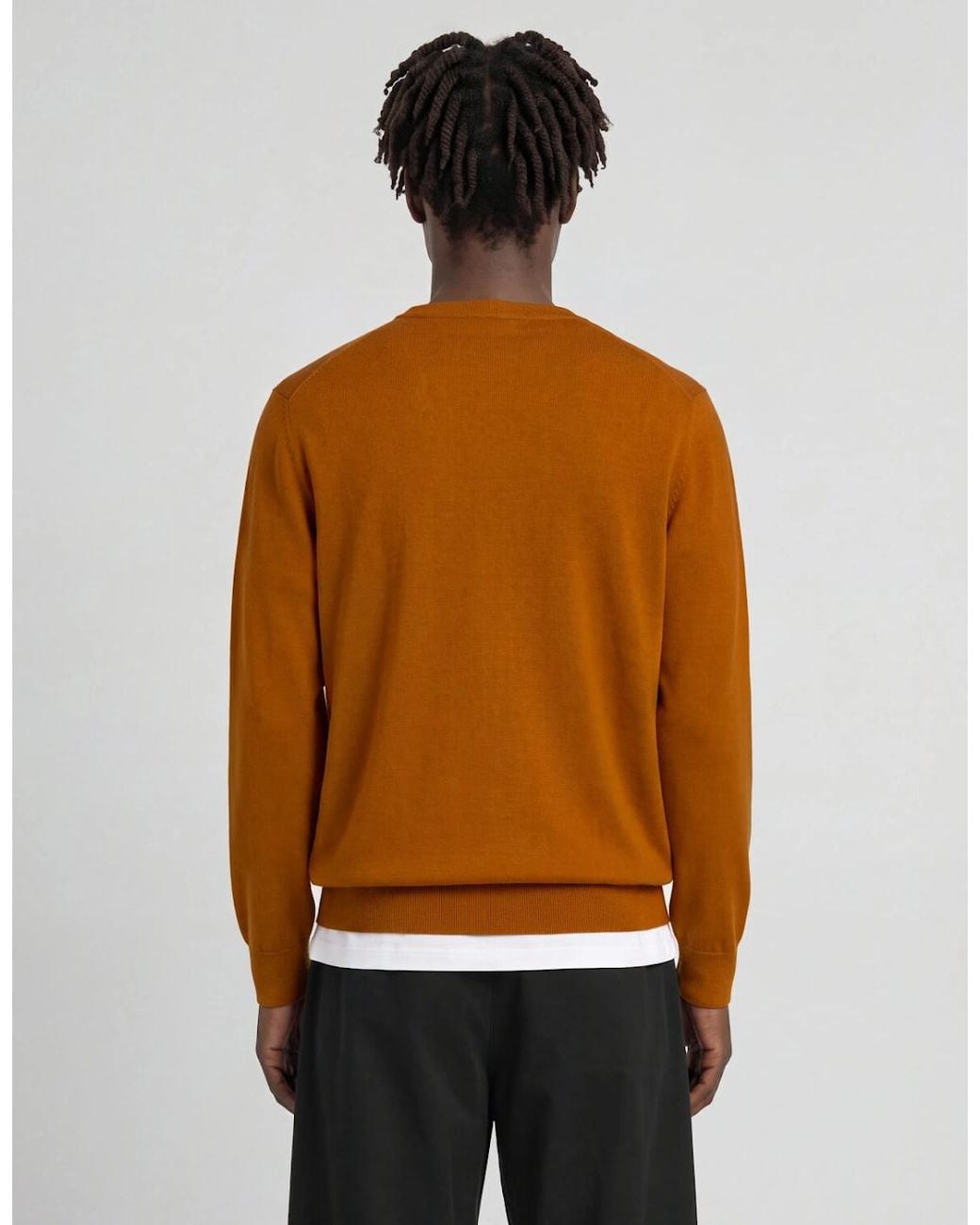 Lyle & Scott Brown Cotton Merino Crew Neck Jumper for men