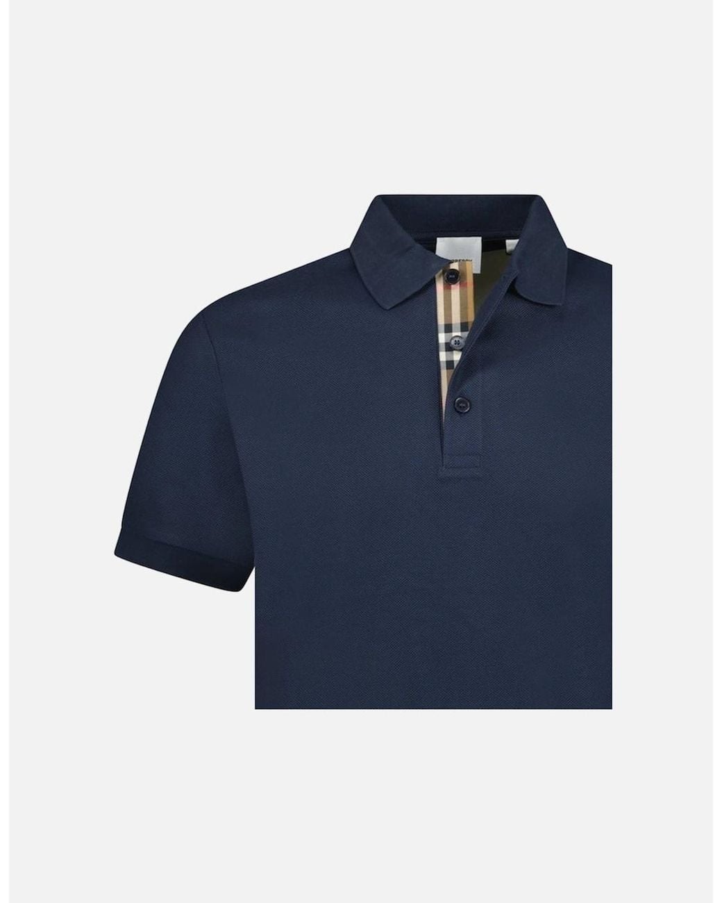 Burberry Blue 'Hartford' Check Placket Polo for men