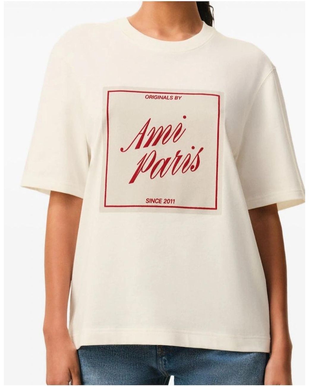 AMI White Ami Heritage Printed Graphic T-Shirt for men