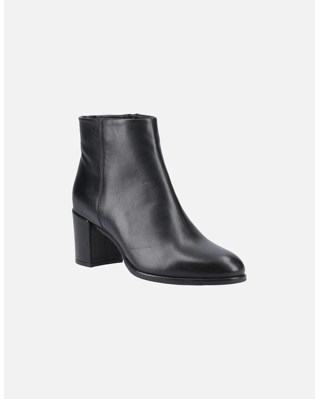 Hush Puppies Black Claridy Leather Heeled Ankle Boots