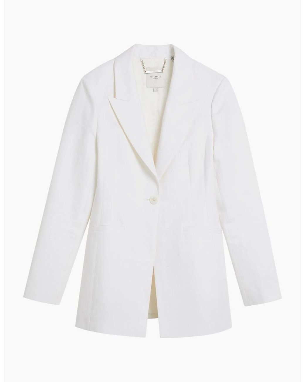 Ted Baker White Musub Tailored Jacket With Faux Pocket