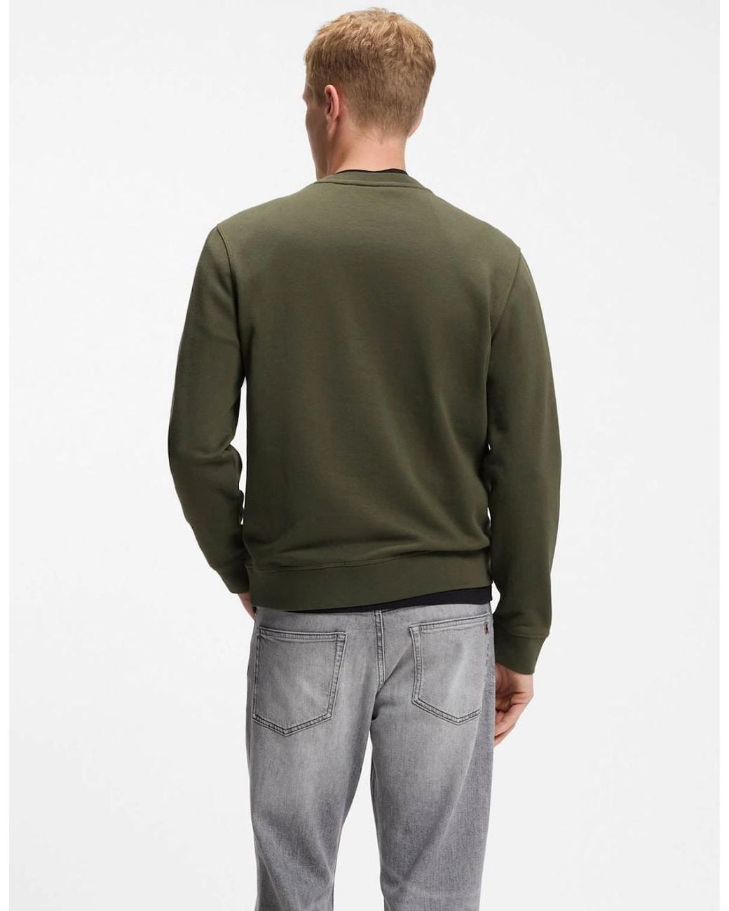 Boss Gray Boss Westart Crew Neck Sweatshirt With Logo Patch for men