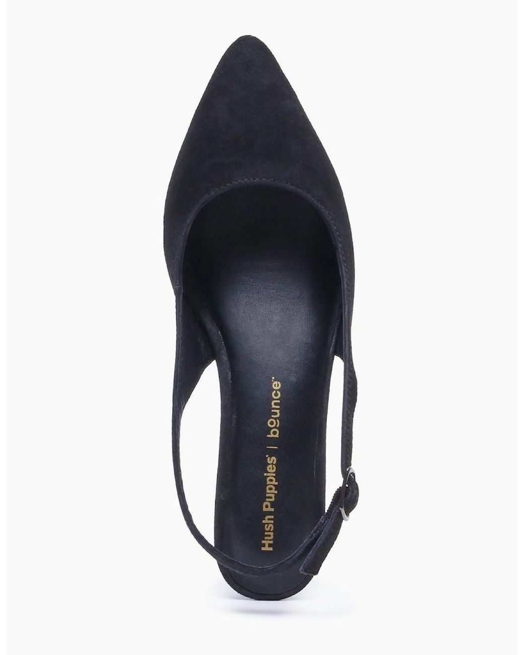 Hush Puppies Blue Nahla Buckle Kitten Heel Pointy Slingback Shoes