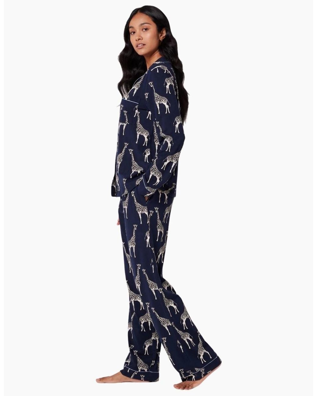 Chelsea Peers Blue Cw3007Rgra20 Organic Cotton Long Pyjama Set