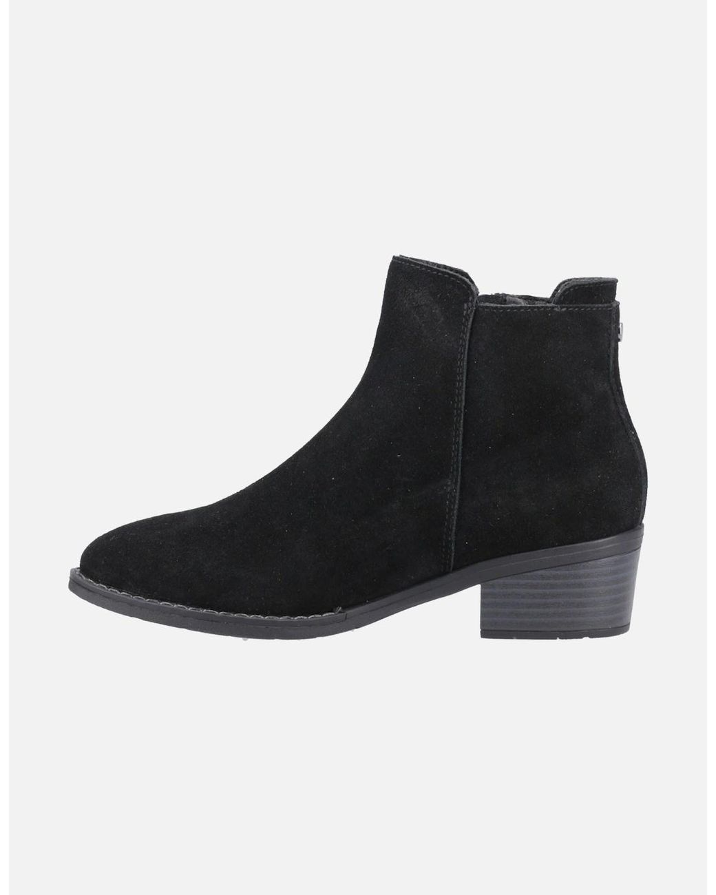 Hush Puppies Black Ingrid Suede Heeled Ankle Boots