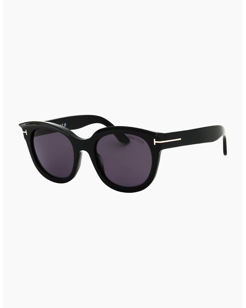 Tom Ford Blue Shiny Frame Smoke Lens Sunglasses