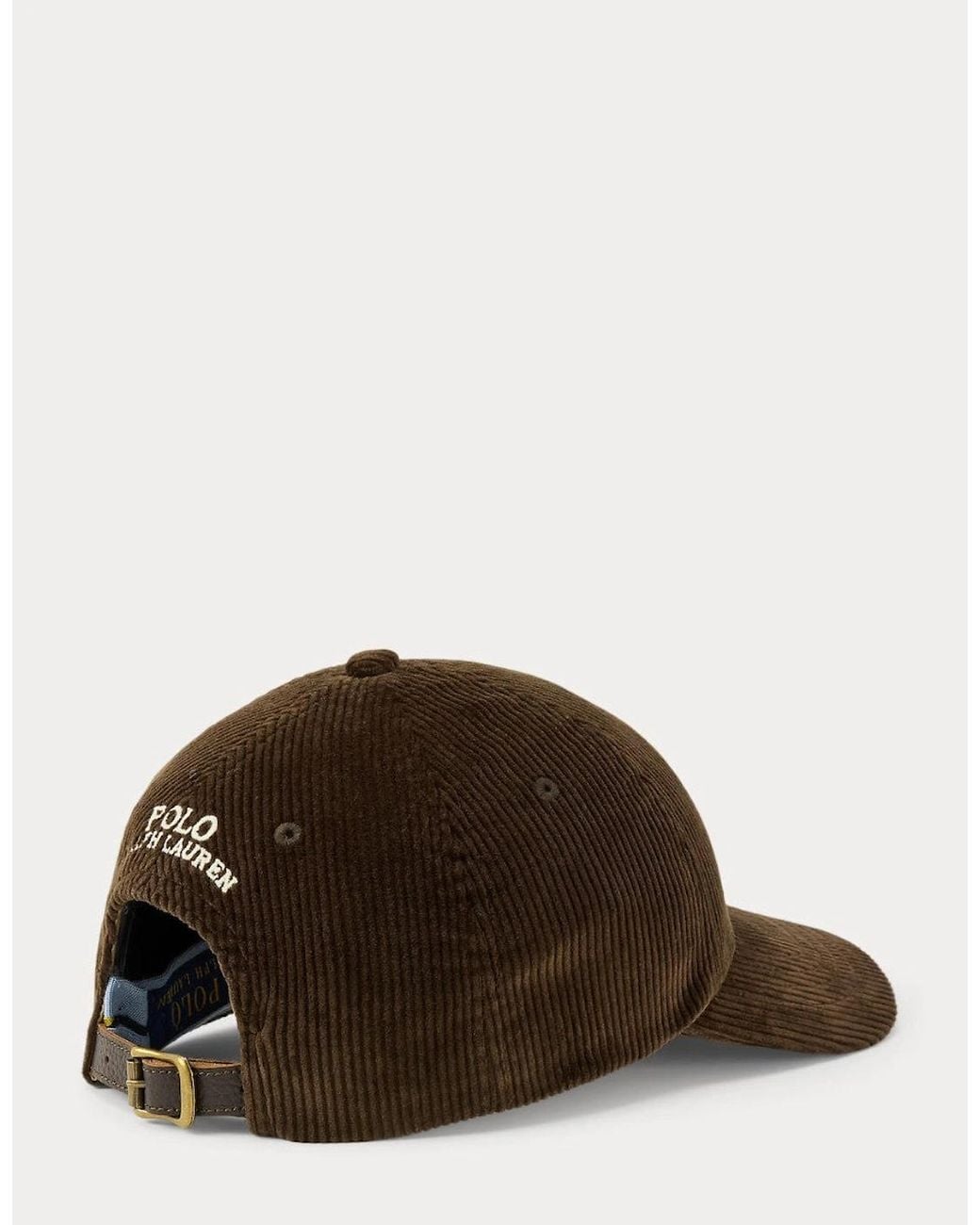 Polo Ralph Lauren Brown Stretch Cord Sport Cap 500 Dark Beech for men