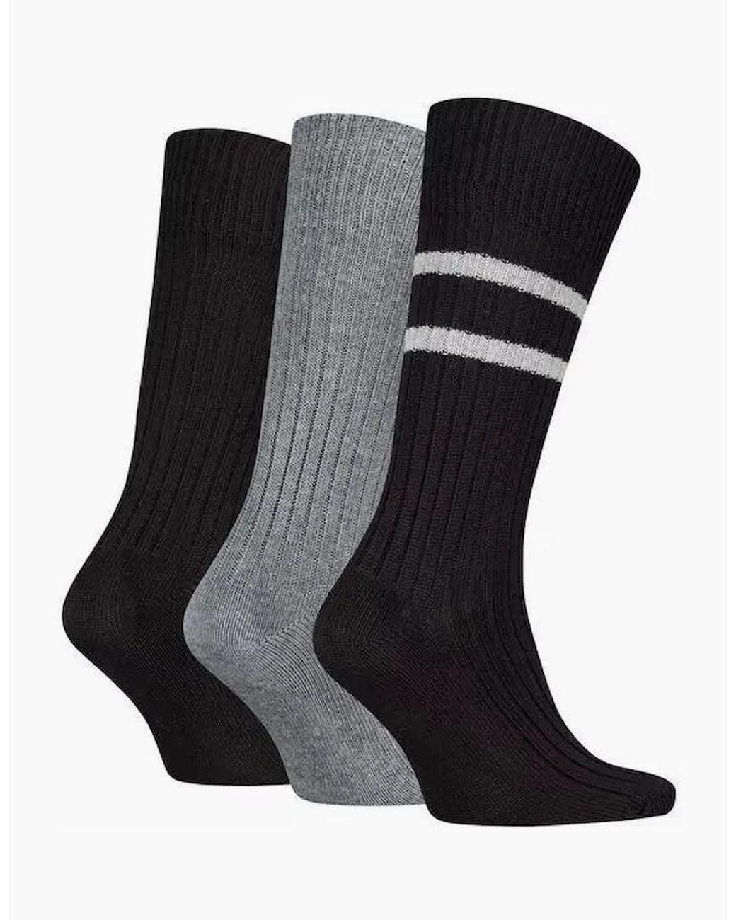 Tommy Hilfiger Black 3 Pack Giftbox Bootsock Crew Socks for men