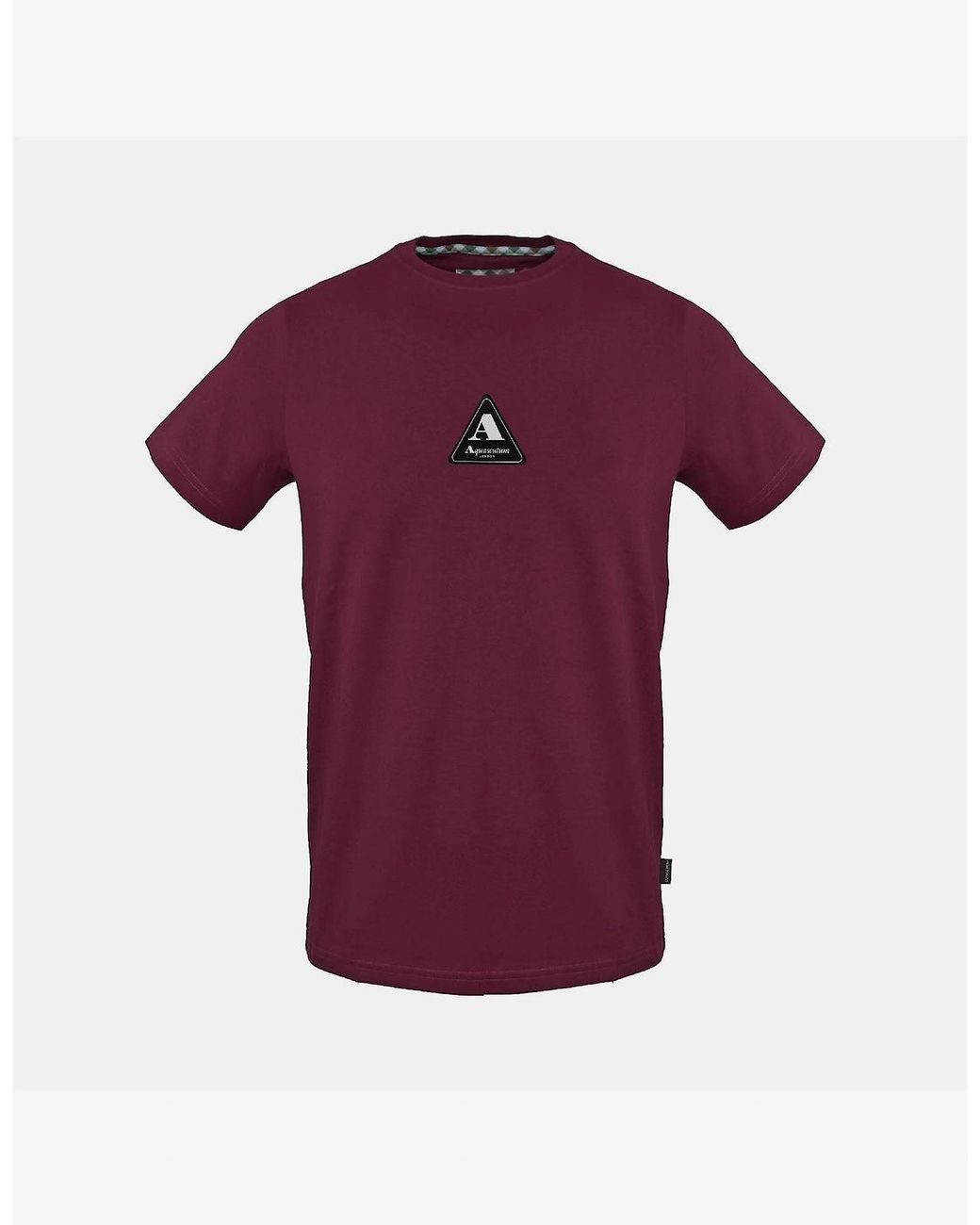 Aquascutum Purple Crew Neck Regular Fit Short Sleeve T-Shirt for men