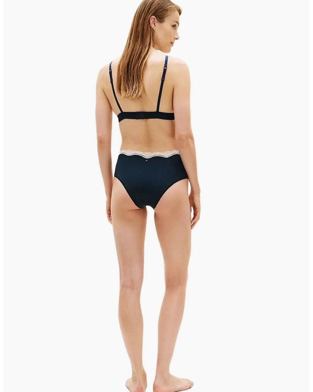 Tommy Hilfiger Blue Th Micro Lace Triangle Bra, Dark Night