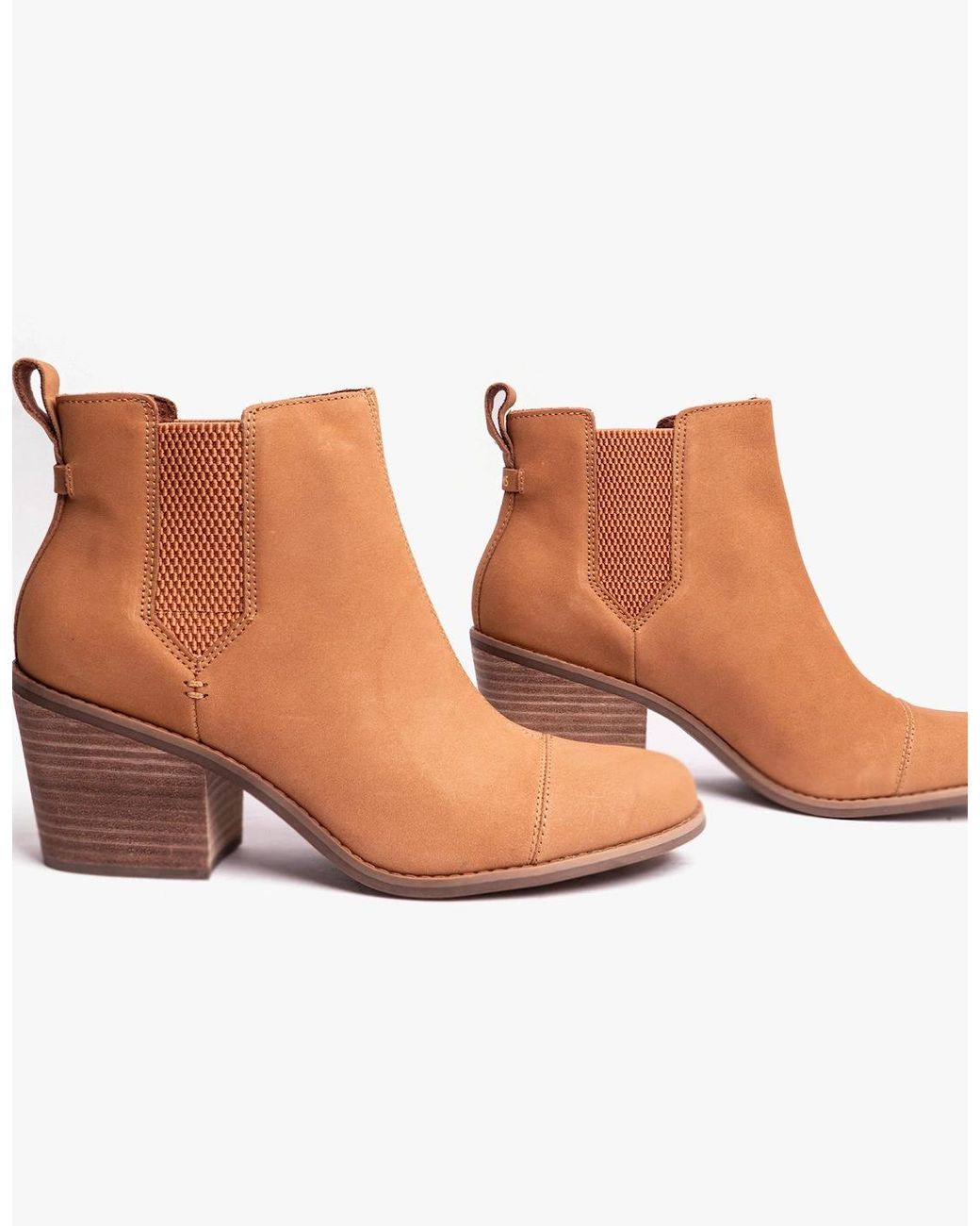 TOMS White Everly Boots Tan