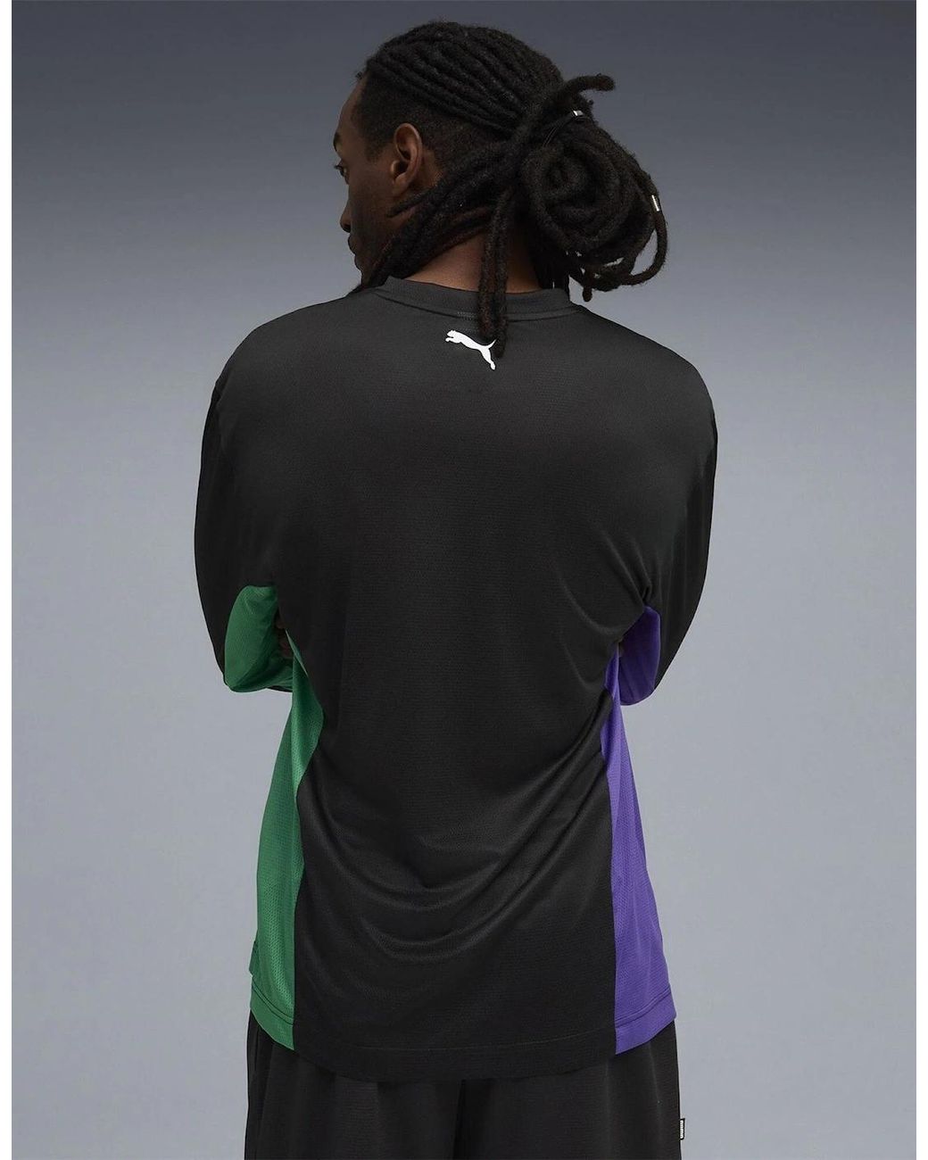 PUMA Black Hoopaverse Shooting Performance Gym Top for men