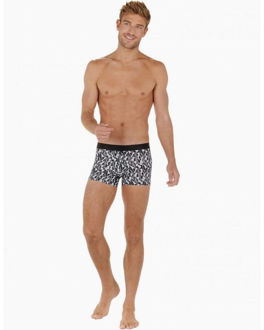 Hom Black Chess Print Boxer Trunk for men