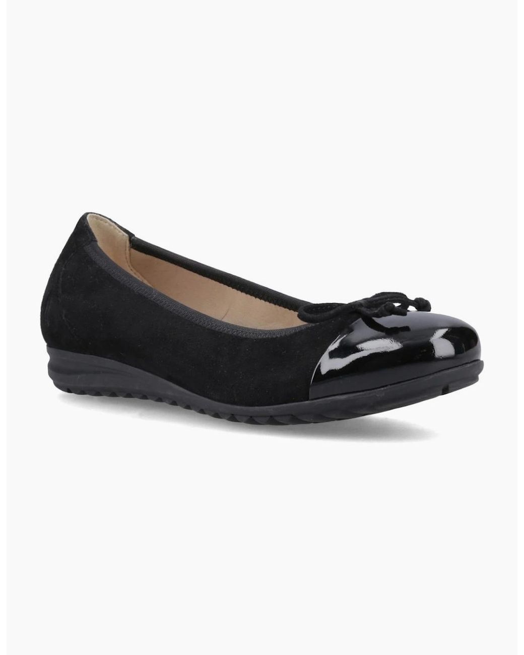 Hush Puppies Black Laurie Toe Cap Ballerinas