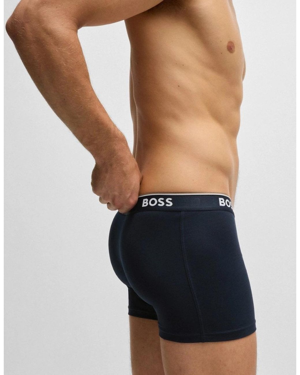 Boss Black Boss Power Three Pack Stretch Cotton Boxer Briefs With Logos for men