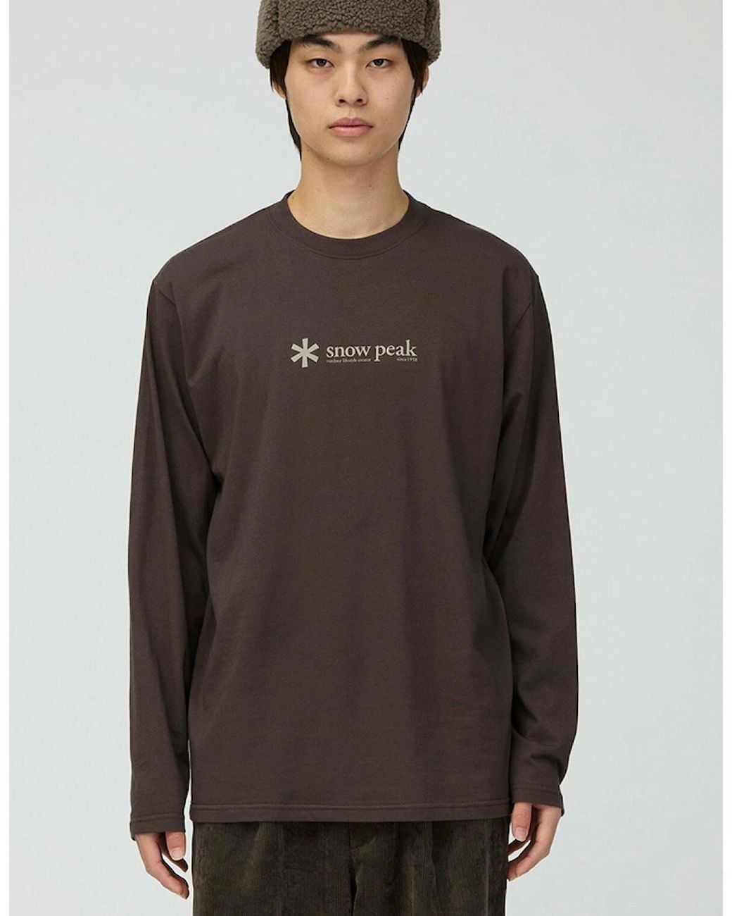 Snow Peak Gray Snow Peak Soft Cotton Logo Long Sleeve T-Shirt