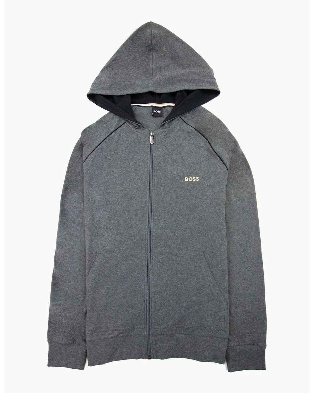 Boss Gray Mix & Match Logo Zip Up Jacket Dark 010 for men