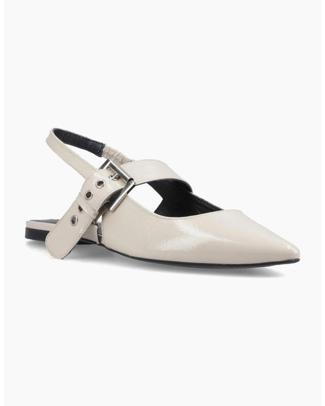 Hush Puppies White Diya Buckle Mary Jane Shoes