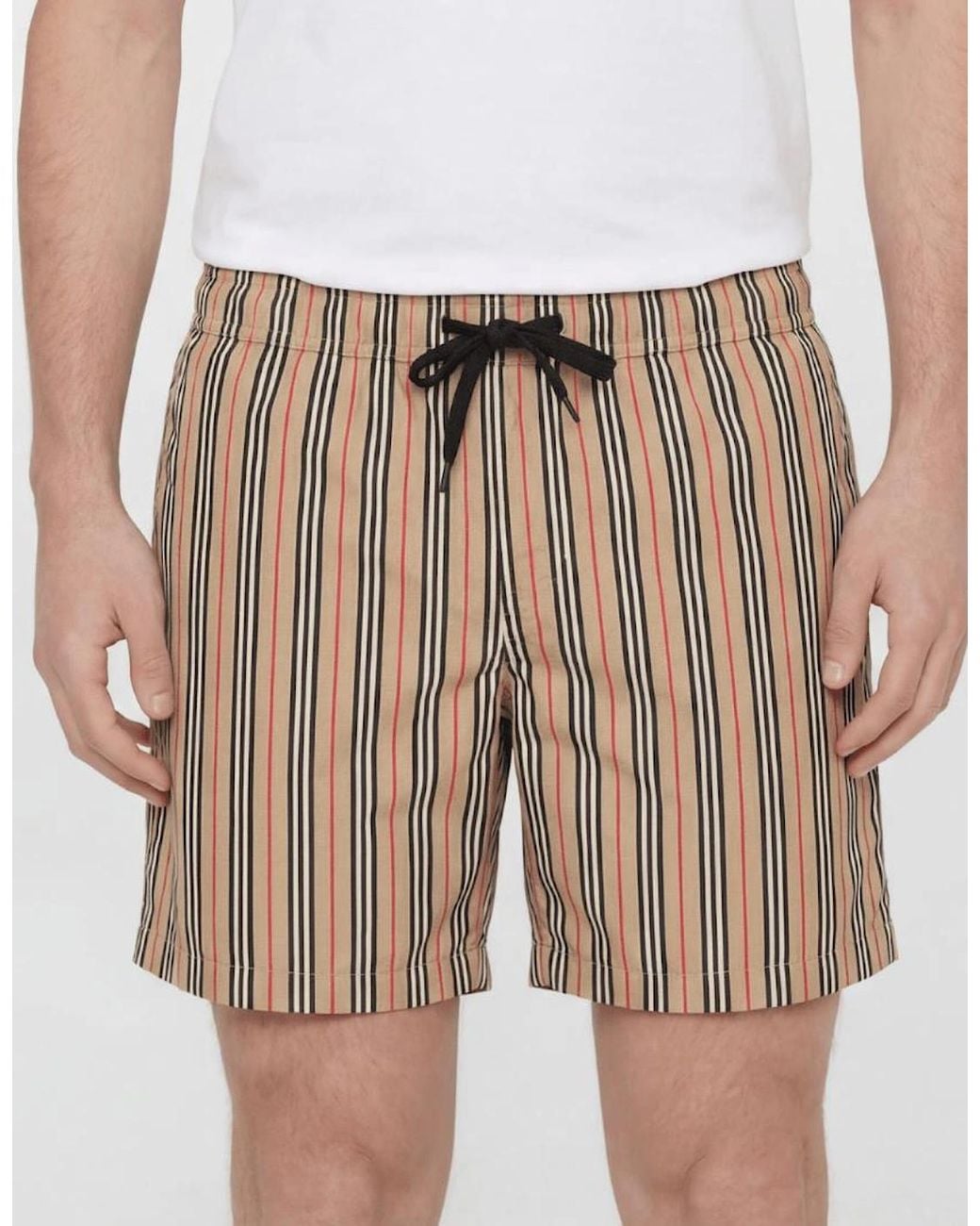 Burberry Natural 'Martin' Signature Check Swim Shorts Archive for men