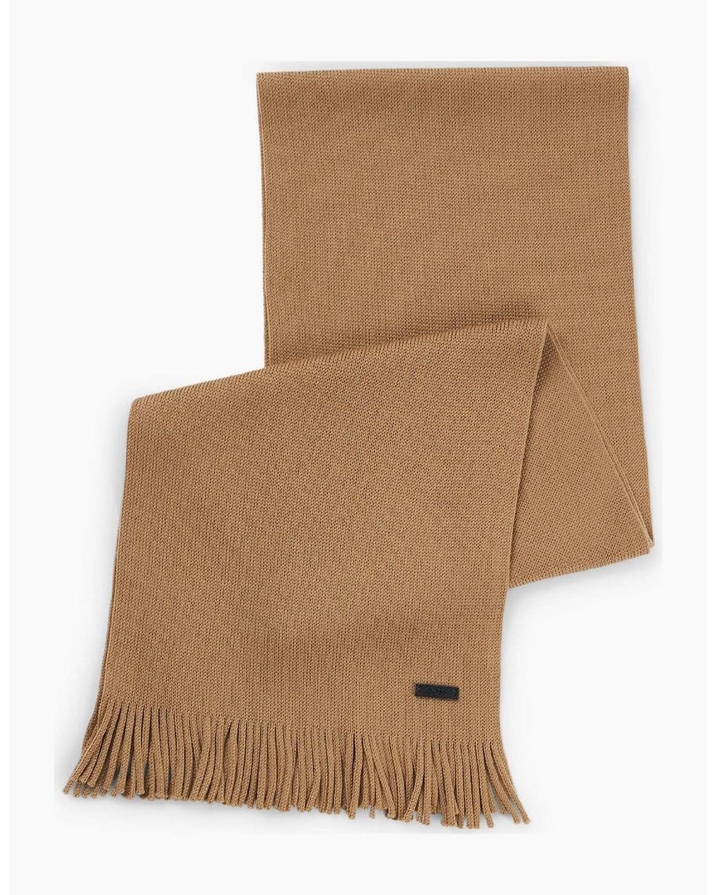 Boss Natural Logo Plaque Scarf for men