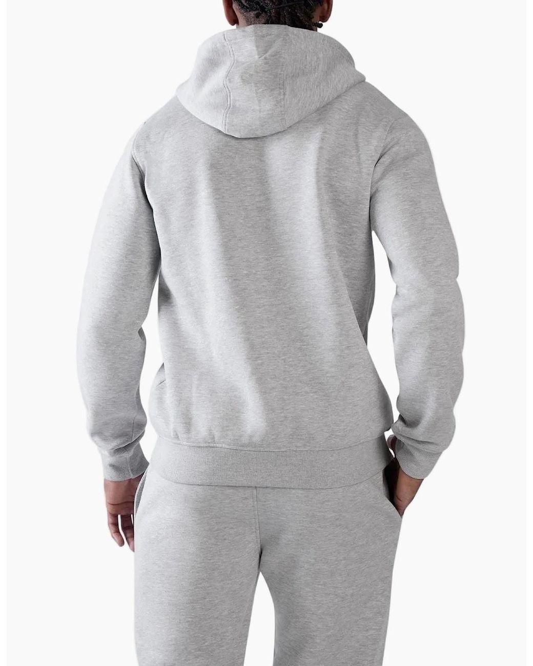 Reebok Gray Id 2-Col Logo Hoodie Cotton Hooded Sweatshirt for men