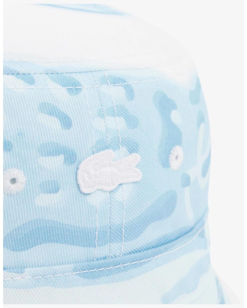 Lacoste Blue Printed Cotton Twill Bucket Hat