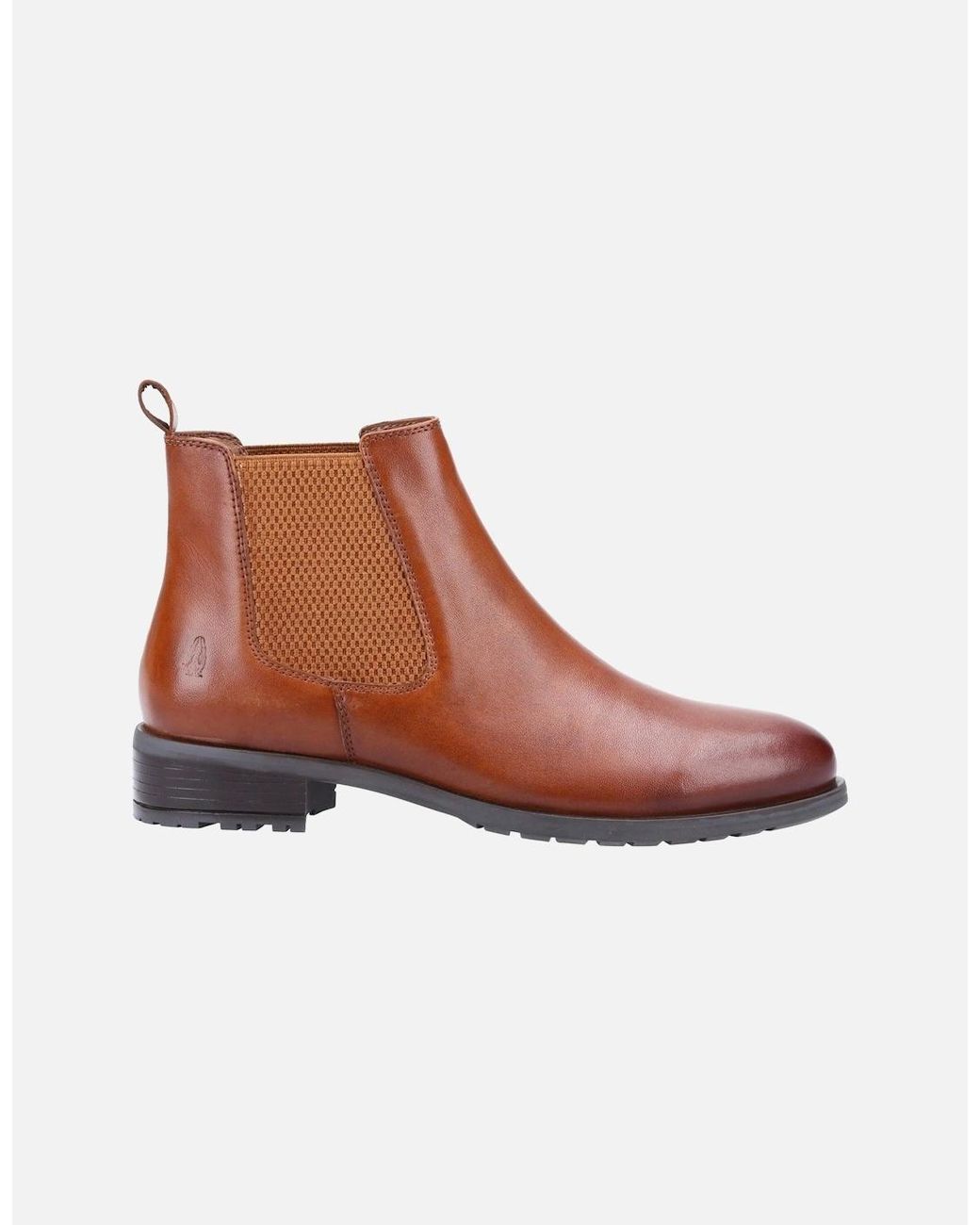 Hush Puppies Brown Sammie Leather Tan Flat Chelsea Boots