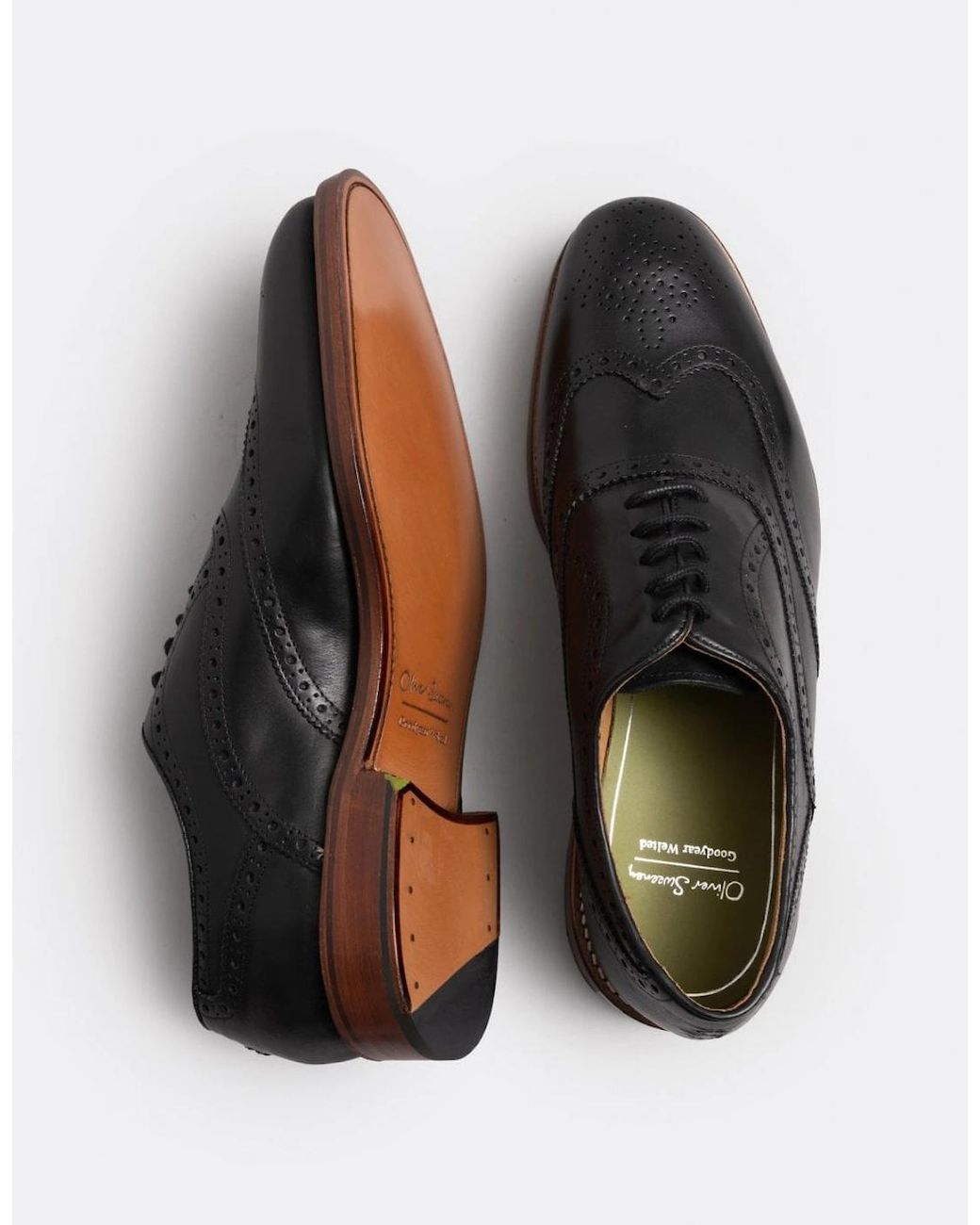 Oliver Sweeney Black Aldeburgh Leather Brogue for men