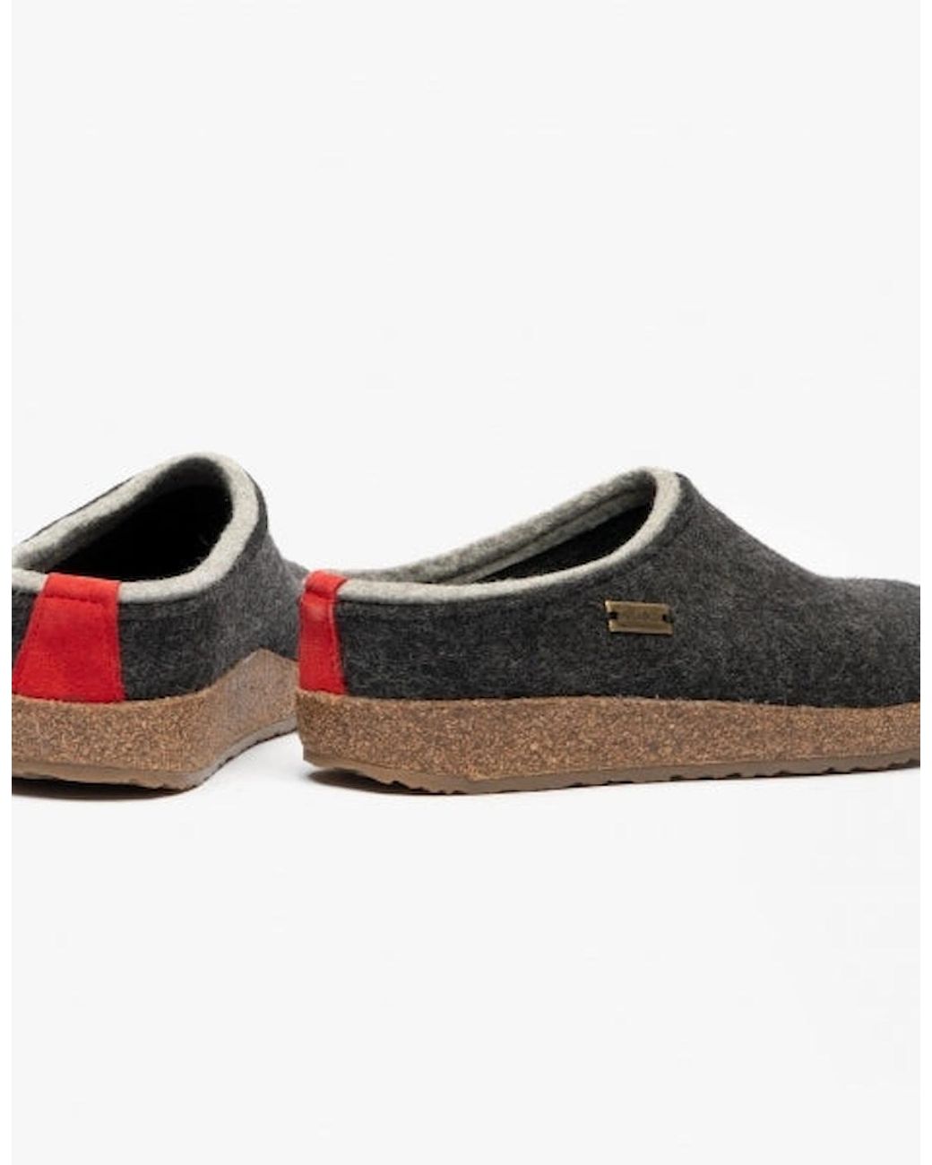 Haflinger Brown Kris Slipper Mules Graphite