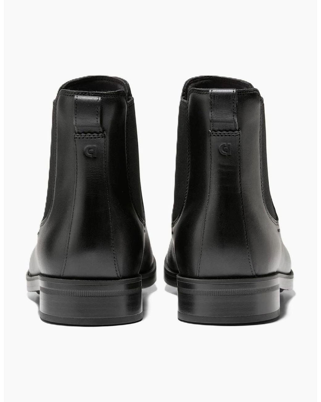 Cole Haan Black Newmark Grand Leather Chelsea Boots for men