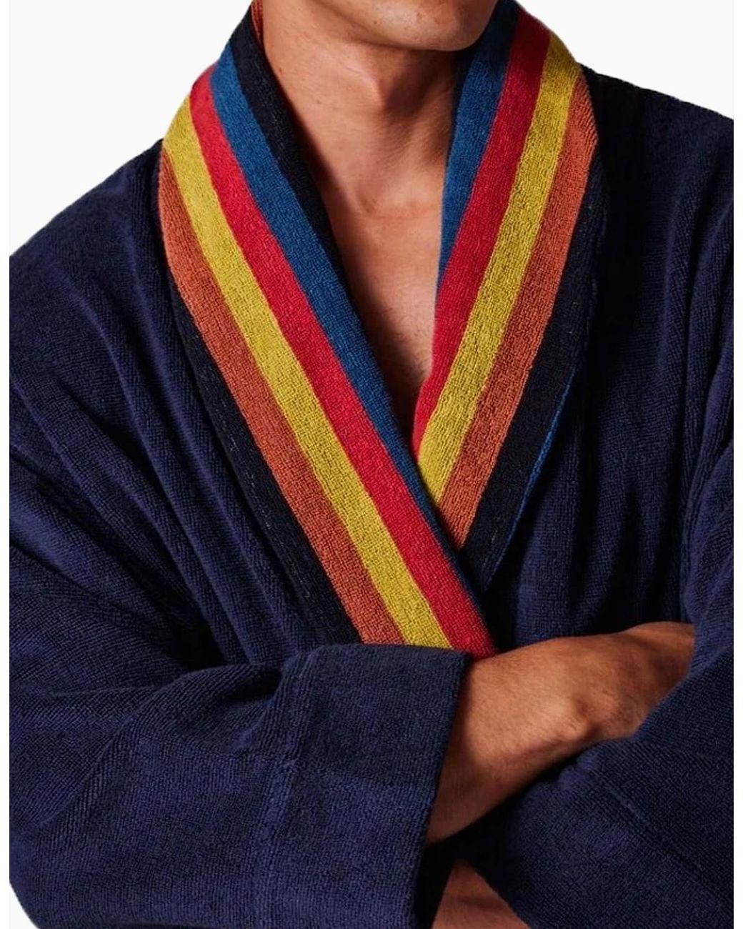 Paul Smith Blue Dressing Gown Artist Stripe for men