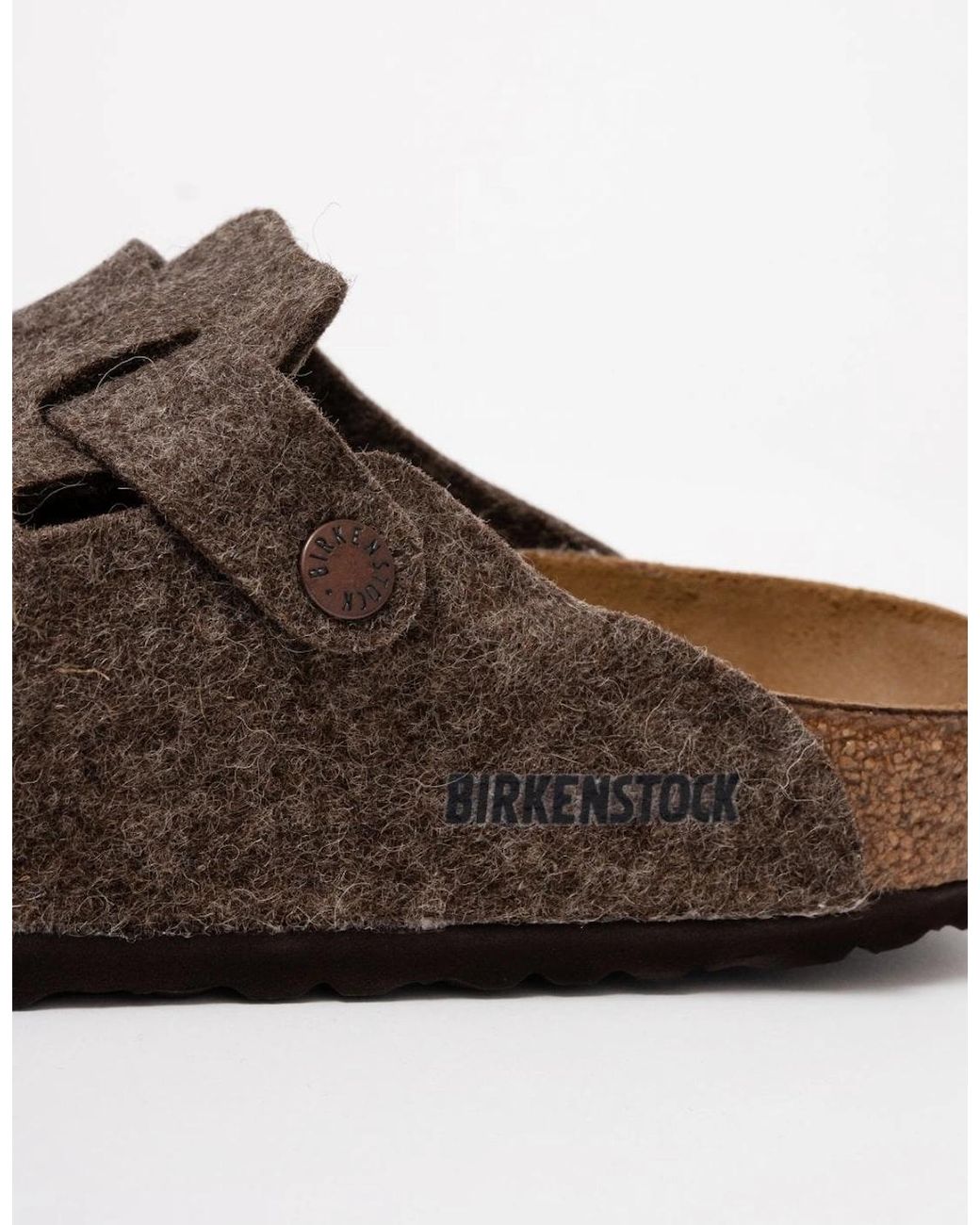 Birkenstock Boston Brown Wool Felt Clogs