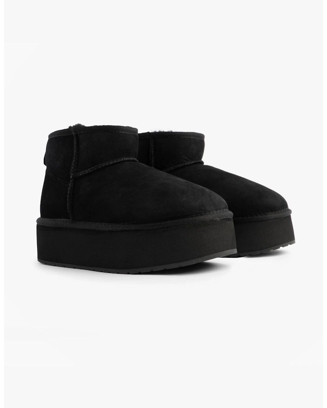 EMU Black Australia Stinger Micro Flatform Sheepskin Boot