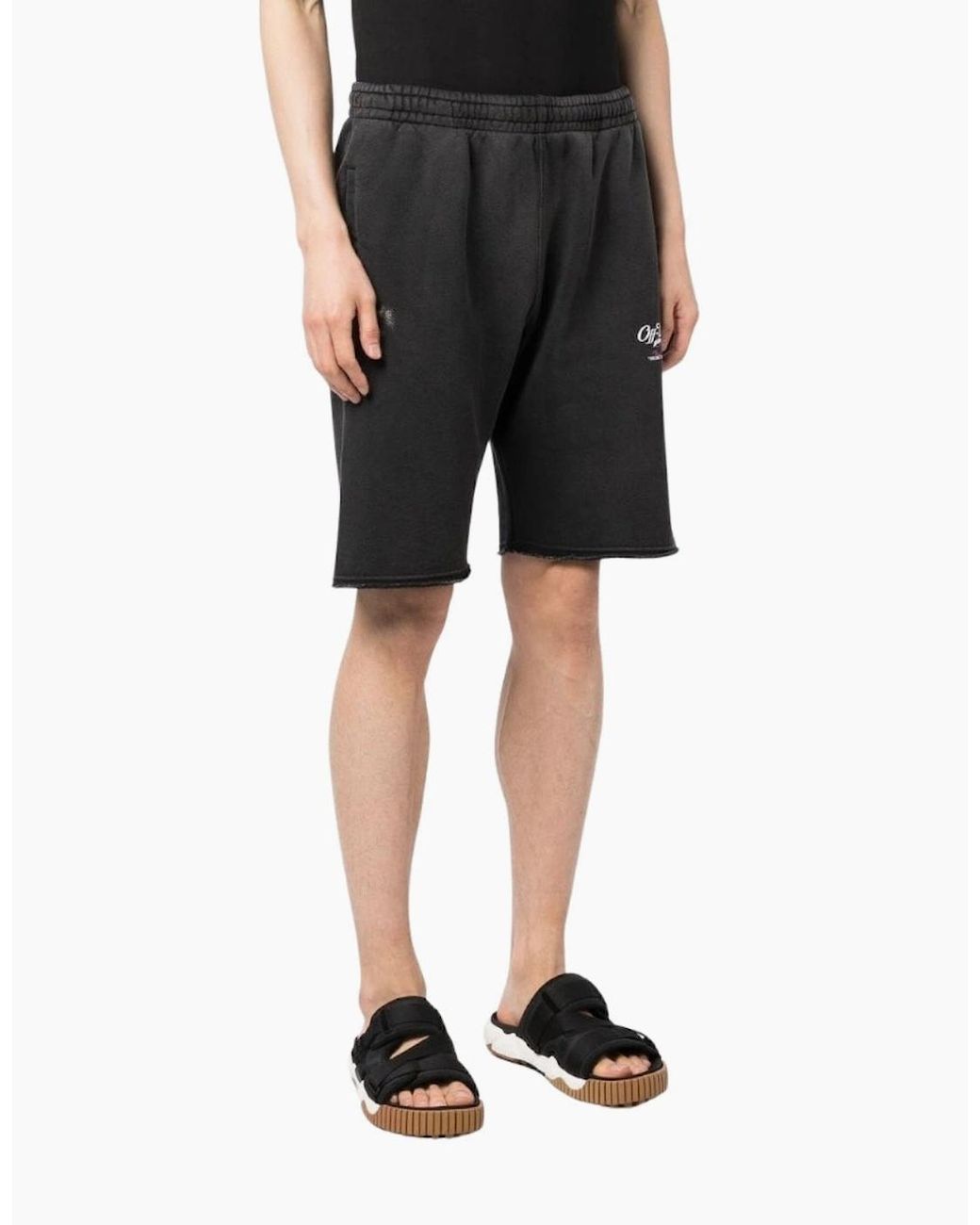 Off-White c/o Virgil Abloh Black Wave Off Sweatshorts for men